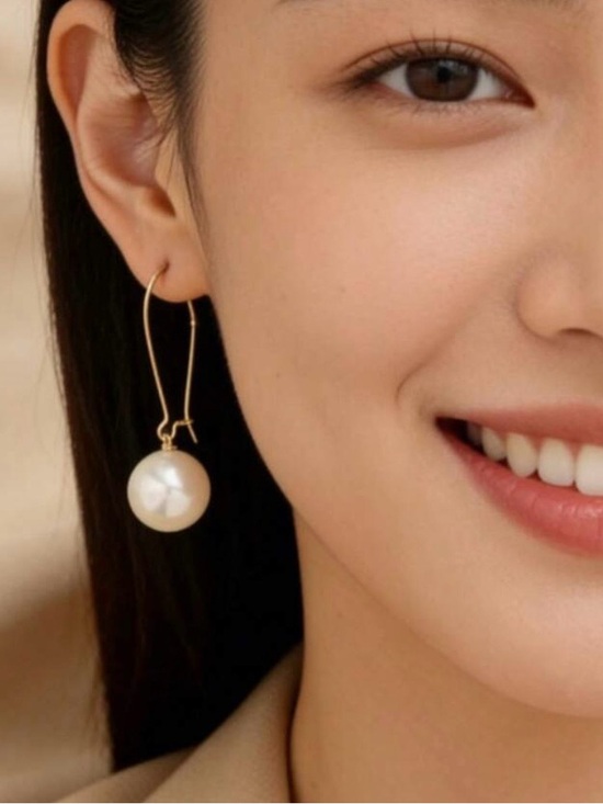Private Label Jewelry - New Threader Style Pearl Drop Dangle Earrings - Kidney Wire Dangle